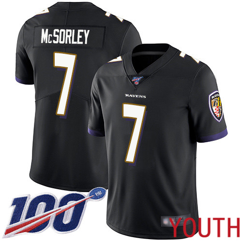 Baltimore Ravens Limited Black Youth Trace McSorley Alternate Jersey NFL Football 7 100th Season Vapor Untouchable